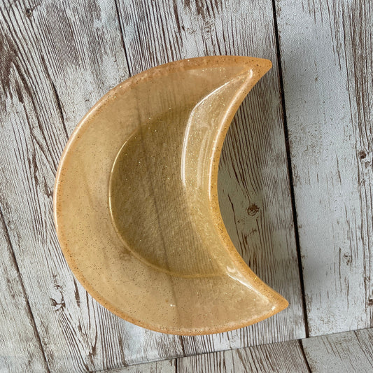 peach crescent moon dish